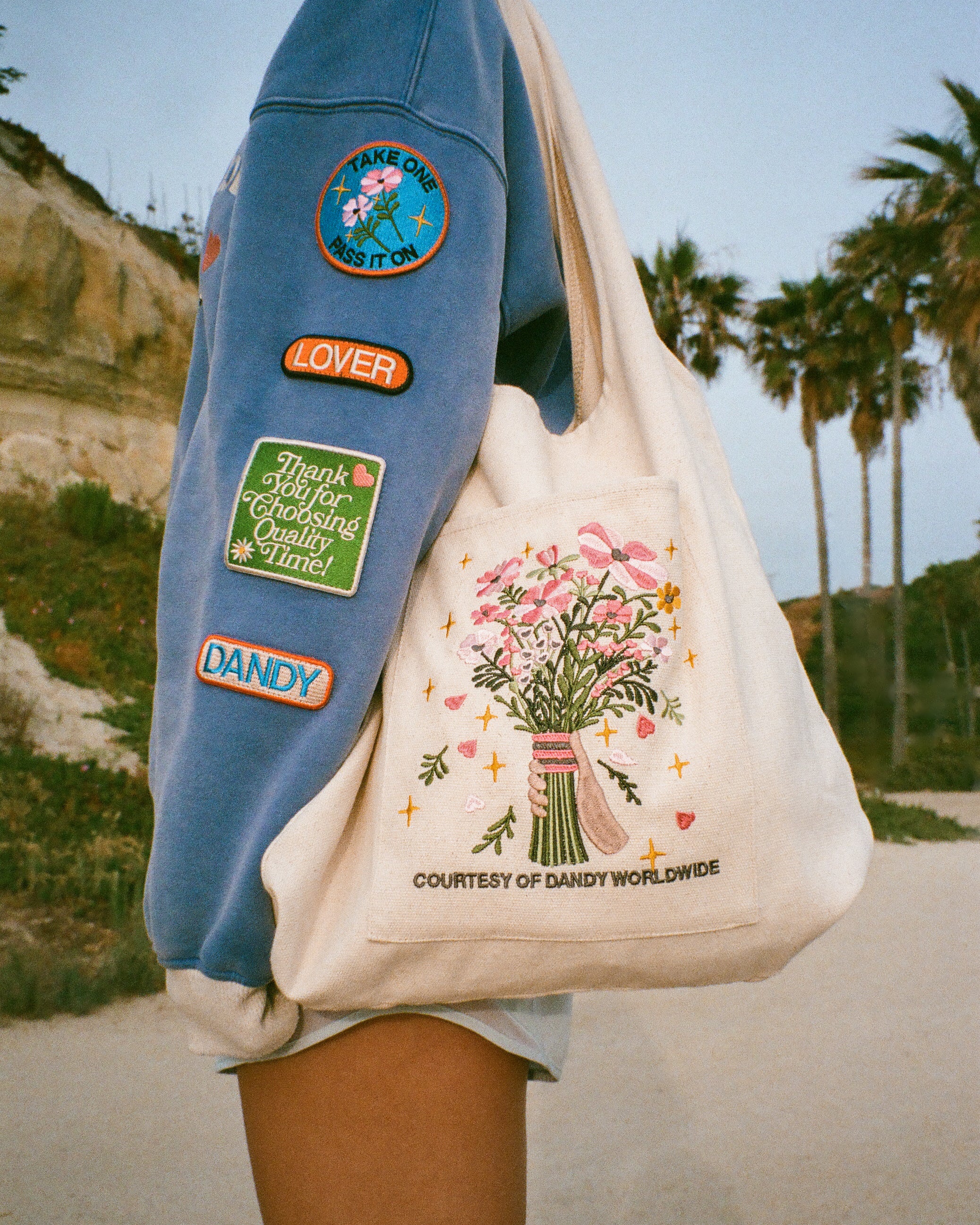 Gift Giving Embroidered Tote Bag