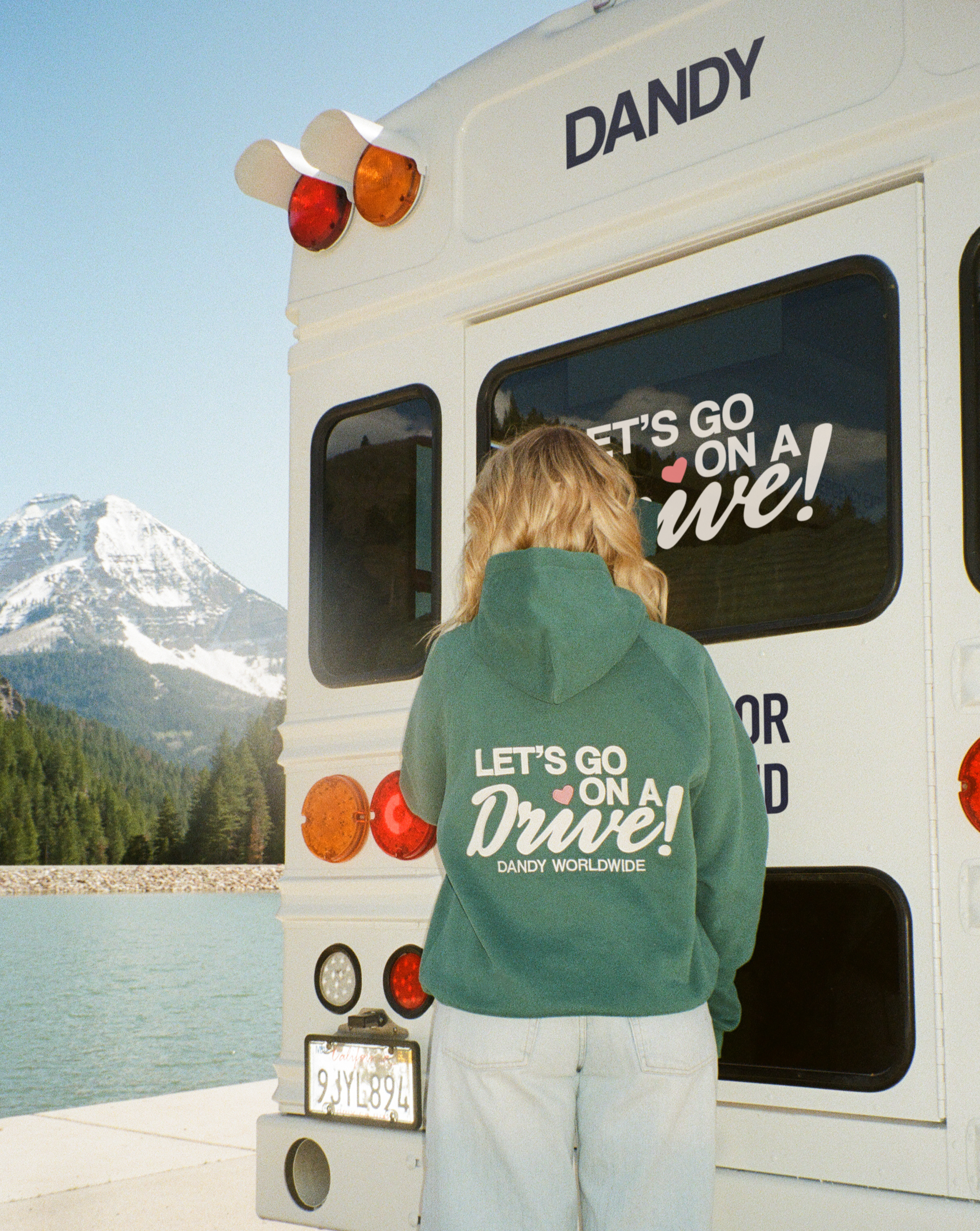 Let's Go on a Drive Oversized Lux Hoodie in Green